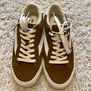 Madewell suede sneaker with faux fur lining